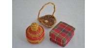 Coiled Braided Plaited Miniature Woven Baskets 